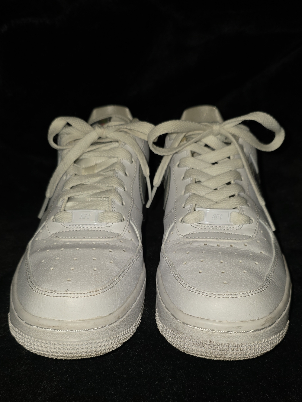 Classic Nike AF1 White Leather Women's Lace-Up Sneakers